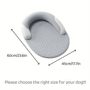 TEMU 여름용 도트 패턴 쿨링 강아지 침대 - 탈부착 가능 세탁형 오벌 매트리스, 열 방출 및 냉각 기능의 테크 섬유, 중/대소견 견적용 편안한 강아지 베드, 간편 설치 세탁 가능한 강아지 침대
