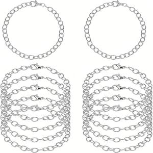 TEMU 14개 팔찌 주얼리 제작 체인 로브스터 걸쇠 링크 팔찌 남성 및 여성 주얼리 팔찌 제작 공예 주얼리 제작 체인 [실버 골드]