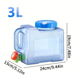 TEMU 1pc 휴대용 물통 Faucet - 캠핑, 로드 트립, 하이킹에 이상적 - 순수한 무기질 물 보관 용기, 0.79-7.39 갤런, 파란색, 투명, 내구성 있는 PC 소재, 노동절/독립기념일 야외 레저, 야외 수분 보충에 완벽 | 투명한 물 보관 용기 | 안전한 뚜껑 닫기, 물 보관 용기