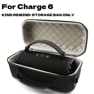 TEMU JBL Charge 6 스피커용 여행용 케이스 - 랜야드 포함 내구성 있는 EVA 하드 쉘 스피커 보관 상자, 케이스 단품, 사계절용
