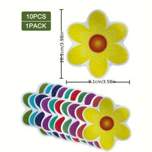 TEMU 10장 강력 접착제 컬러 꽃무늬 접착식 미끄럼 방지 스티커, 욕실 욕조 바닥용 미끄럼 방지 스티커