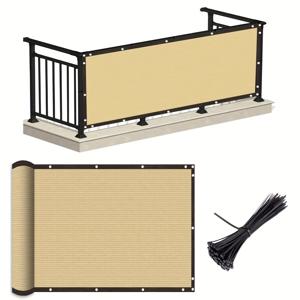 TEMU 헤비 듀티 프라이버시 스크린 - 150 GSM 방풍 및 방진 메시 원단, 야외 테라스, 발코니 및 수영장 데크에 적합