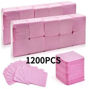 TEMU 1200개 핑크색 비직 네일 폴리쉬 리무버 패드 - 린트 프리, 흡수성 와이프, 네일 아트, 속눈썹 연장 및 DIY 뷰티용, 모든 피부 타입에 적합, 네일 케어 필수품 | 부드러운 질감 | 내구성 있는 와이프, 네일 폴리쉬 리무버