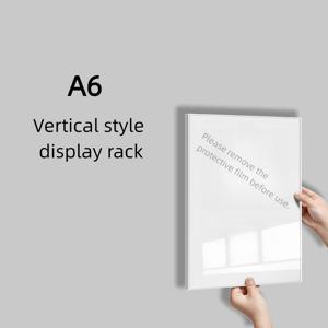 TEMU 아크릴 부유형 벽걸이형 포스터 및 증명서 홀더, A4/A5/A6 사이즈, 드릴링 필요 없음, 투명 디스플레이 스탠드, 학교 및 사무실 벽 장식, 게시판, 광고판을 위한 완벽한 선택