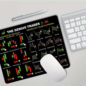 TEMU 1개 확장형 게이밍 마우스 패드, 노트북 키보드 매트, 공부 책상 보호매트 - THE GENIUS TRADER 주식 학습 패턴 - 내구성 좋은 미끄럼 방지 뒷면, 다양한 사이즈 선택 가능(소형, XL, XXL) - 가정, 사무실, 직장, 게임룸, 학생 기숙사, 신학기 용품, 남자친구 및 여자친구를 위한 휴일 선물용으로 적합