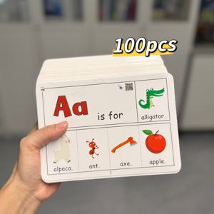 TEMU 100장 양면 영어 사이트워드 재미카드, 일반적인 영어 문구와 짧은 문장 학습용 카드, 아동을 위한 리터러시 게임 카드, 교사를 위한 교실 준비물