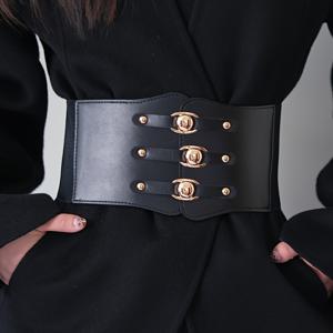 TEMU 1개 프렌치 레트로 올매치 벨트 여성용 와이드 장식 패션 액세서리 (드레스, 블라우스, 코트용), 탄성 허리 밴드, 복부 제어