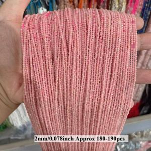 TEMU 2mm 천연 컷팅 로즈 쿼츠 핑크 스톤 라운드 루즈 비즈, 주얼리 제작용 DIY 목걸이, 팔찌, 귀걸이 액세서리, 크리스마스 선물