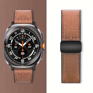 TEMU 7 울트라 47mm용 스포츠 워치 스트랩 - 퀵 릴리즈 합성 가죽 손목밴드, 스테인리스 스틸 버클, 블랙 & 브라운 디자인, 활동적인 라이프스타일에 적합한 편안한 착용감, 스마트워치 액세서리, 세련된 워치밴드, 내구성 있는 워치밴드, 모던 워치밴드,피트니스 애호가,기술에 능숙한 사용자들