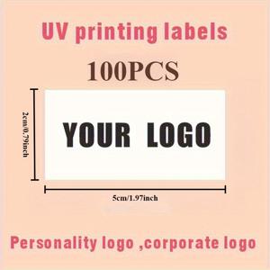 TEMU 50/100개 맞춤형 UV 전사 스티커, 멀티 사이즈 직사각형 개인화 DIY 데칼, 물병, 컴퓨터 금속 및 포장 표면에 적합. 맞춤 로고 패턴으로 완벽한 선물 또는 소규모 비즈니스 주문
