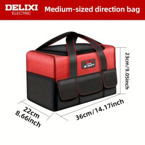 TEMU 델리시 전기 12/15/17인치 다기능 대용량 공구 가방 (1680D 옥스포드 원단, 멀티포켓, 헤비듀티), 더블 지퍼 풀, 더블 레이어 바닥, 홈/DIY/장비 보관용