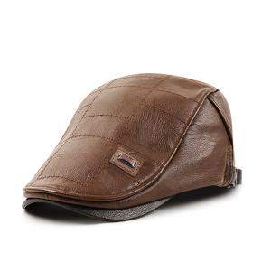 TEMU 두 가지 디자인의 조절 가능한 밀리터리 스타일 캡, 플랫 탑 PU 가죽 소재