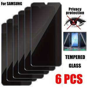 TEMU 삼성 A17, A07, A16 등 다양한 모델을 위한 6개 세트 프라이버시 강화 유리 액정 보호 필름. 갤럭시 A71, A50, A51 등 장치에 풀 커버리지 및 프라이버시 보호 제공