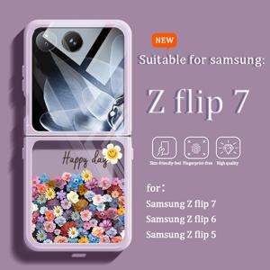 TEMU 휴대폰 케이스 - 삼성 갤럭시 Z Flip 7/ Z Flip 6/ Z Flip 5 휴대폰 케이스에 적합, 폴딩 케이스, 크림 케이스, 신상 스타일, 소프트 커버, 외장 케이스, 만화, 웃는 얼굴, 보호 커버, 커플, 남녀 공용