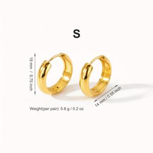 TEMU 고품질 18K 금도금 스테인리스 스틸 여성용 후프 귀걸이 - 저자극성, 변색 방지, 독특함, 우아함, 트렌디함, 매력적, 매달림, 패셔너블 타원형 기하학적 모양 주얼리, 일상 착용, 축제, 파티용