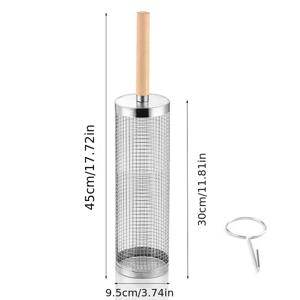 TEMU 스테인리스 스틸 두꺼운 바베큐 그릴 | 야외 캠핑용 튼튼한 롤링 그릴 바스켓, 식품 접촉 안전