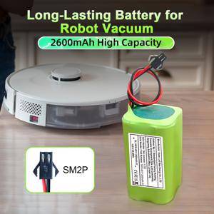TEMU 18650 리튬 이온 배터리 팩 (청소기용 2600mAh) - 14.8V 전압 - SM2P-SM3P 터미널 포함 - 청소기용 - Ecovacs CEN360 - 매직 카드 청소기 - 고효율 지능형 DH35 - 워터 탱크 전원 공급 모듈 - 드라이브 휠 모터 및 OT