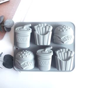 TEMU 1개 6구 3D 버거 감자튀김 콜라 실리콘 몰드 수제 비누 물뿌리개 몰드 에센셜 오일 양초 몰드 주얼리 캐스팅 레진 석고 공예 제작 몰드 재사용 가능 간편한 세척 실리콘 몰드 발렌타인데이 크리스마스 추수감사절 부활절 새해 완벽