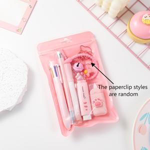 TEMU 새 하이라이터 문구 세트 – 하이라이터, 젤 펜, 자동 연필, 그리고 독특한 종이 클립 5개가 포함된 11개입 필기구 키트 – 학교 및 사무실 필수 학습 용품