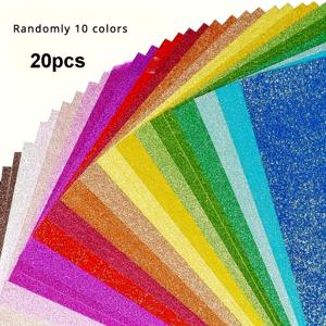 TEMU 글리터 페이퍼 - DIY 공예, 스크랩북, 크리스마스 장식용 반짝이는 광택 - 멀티컬러 파티 데코 - 학교 프로젝트, 생일 파티, 웨딩 장식에 이상적 - 모든 기술 수준의 공예용 종이, 축제 장식, 생생한 색상, 반짝이는 효과