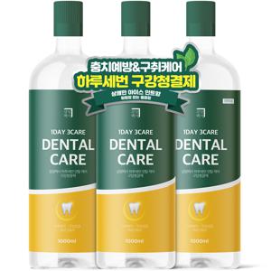 TEMU 덴탈케어 구강청결제 1000mlX3개입 대용량 가글 입냄새 잇몸 구강청결제 구취케어