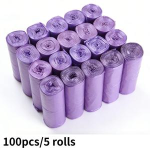 TEMU 대형 보라색 쓰레기 봉투 100개입 5팩 - 누수 방지, 내구성 있는 폴리에틸렌, 가정, 사무실, 주방, 욕실 및 야외 사용에 적합, 다목적 청소 솔루션, 편리한 롤 디자인, 사무실 폐기물 처리 | 세련된 블랙 봉투, 누수 방지 소재, 가정용 필수품