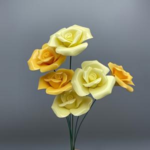 TEMU 6개 세트 수제 세라믹 장미 - 웨딩 센터피스, 테이블 장식, 집들이 선물용 - 리얼리스틱 인조 노란 장미 부케, 절대 시들지 않는 테이블탑 플라워, 홈, 이스터, 크리스마스, 연회장 장식용 (관리 불필요)
