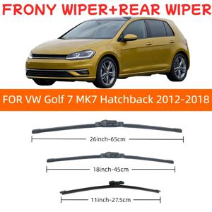 TEMU VW GOLF 7 MK7 하치백 2012-2018용 전면 및 후면 윈드쉴드 와이퍼 블레이드 세트, 26'' 및 18'' 및 11'' 사이즈, 전면 및 후면용 교체용 윈드쉴드 와이퍼 - 3개입