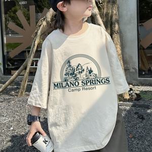 TEMU 남아용 오버사이즈 반팔 티셔츠 - 루즈핏 여름 캐주얼 상의, 어플리케 패치, 라운드넥 통기성 셔츠, 기계 세탁 가능한 편안한 착용감