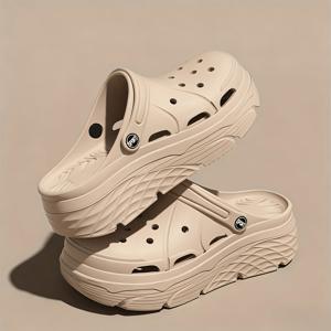 TEMU FZT 여름 구멍 신발 여성용 실내 가정용 커플 스타일 EVA 소재 부드럽고 편안한 데일리 캐주얼 야외 착용 슬리퍼 해변 바다 통기성 좋고 편안한 슬리퍼 다양한 색상, 야외 캠핑, 해변 파티, 여행