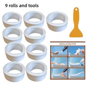 TEMU 9롤 강력 접착 실링 테이프 (39.37인치), 방수, 방습, 누수 방지 전용 설계. 주방, 방, 욕실, 작업장 및 코너 장식에 적합