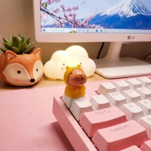 TEMU 귀여운 카피바라 키캡 레진 3D 공예 키캡, 메카닉 키보드 MX 스위치 겸용, 귀여운 만화 동물 애니메이션 피규어 선물