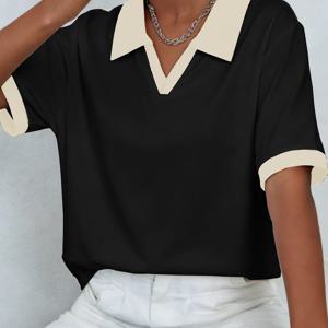 TEMU 새로운 편안한 여성 폴로 셔츠, 캐주얼 게으른 스타일, 데일리 활용도 좋은 간편한 디자인