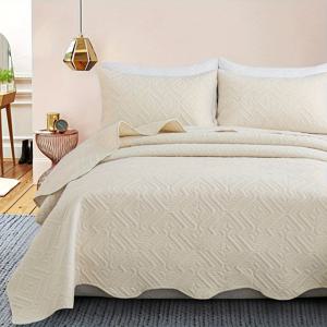 TEMU 3개 웨이브 엣지 단색 침구, 극세사 이불 커버 세트, 매우 부드럽고 편안한 침구 (이불 커버 1개 및 베갯잇 2개) (이불 속통 및 베개 속통은 포함되지 않음)