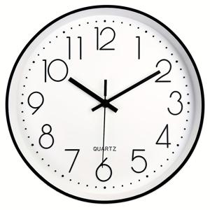 TEMU 12인치 간편 3차원 디지털 플라스틱 벽시계, 흰색 배경에 검은색 글자 패턴 벽시계, 무소음 벽시계, 거실 침실, 방 장식, 홈 데코, 주방, 사무실 장식, 봄 장식, 친구 선물 (배터리 없음)