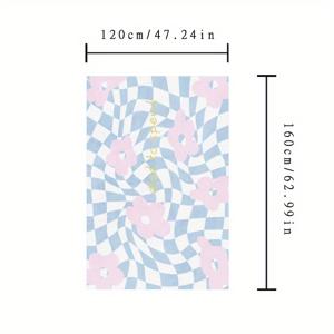 TEMU 부드러운 플러시 미끄럼 방지 세탁 가능한 체크무늬 지역 매트 - 거실 & 침실을 위한 스타일리시한 라이트 럭셔리 장식, 완벽한 크리스마스 선물, 폴리에스터 섬유, 기계 세탁 가능, 푹신하고 내구성 있는 디자인, 선물 매트 | 모던 럭셔리 매트 | 거실용 플러피 표면 매트