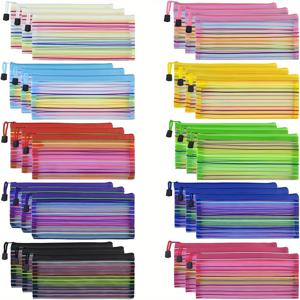 TEMU 30개 팩 B6 메쉬 지퍼 연필 파우치, 다목적 여행용 네트 백, 화장품, 문구 및 사무용품을 위한 폴리에스터 연필 케이스