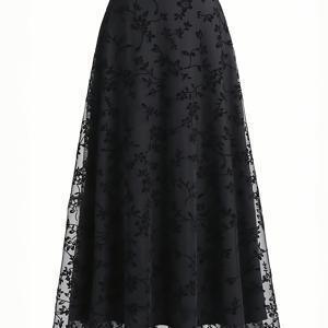 TEMU 우아한 디렉션 신상 하이웨스트 메쉬 스커트 루즈핏 A라인 스커트 여성