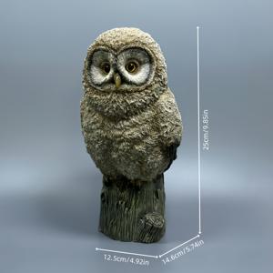 TEMU 핸드메이드 브라운 올빼미 조각상 - 레진 올빼미 피규어, 수제 올빼미 조각품, 홈 & 가든 장식용, 모든 연령에 적합한 예술 조각상, 데스크탑 장식, 사무실 및 실내/야외 사용 가능