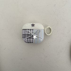 TEMU 스타와 리본 디자인의 세련된 스플리스트 헤드폰 케이스, AirPods1/2/3/4/pro 헤드폰 케이스에 적합합니다.