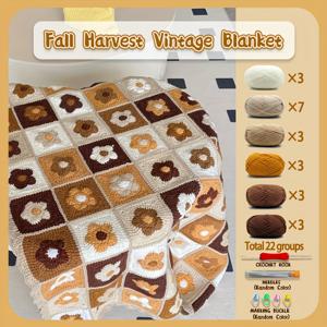 TEMU 블랭킷 크로셰 키트 1세트, 재료 포함: 고품질 원사, 부드러운 질감, 단계별 영어 교육 비디오, 영어 설명서, 완전한 크로셰 액세서리 세트, 성인용, 사계절 천과 원사 크로셰 액세서리, 실내 낮잠 담요, 야외 따뜻한 폼초에 적합하며 데이와 같은 중요한 기념일을 위한 완벽한 휴일 선물