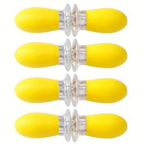 TEMU 2/4/6/8pcs 스테인레스 스틸 옥수수 씨앗 바베큐 포크 - 양색 노란색 & 검은색 주방 도구, 그릴, 프라이, 베이킹용 - 내구성 및 사용이 편리함, 요리, 바베큐 액세서리, 듀얼 컬러 디자인, 쉬운 청소 재료, 바베큐 도구
