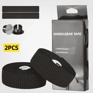 TEMU 2개입 자전거 핸들 테이프 | 벌집 모양 텍스처 EVA 소재, 미끄럼 방지, 충격 흡수, 내구성, 로드 및 산악 자전거용 핸들 랩 테이프