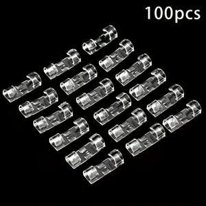 TEMU 100개 접착식 케이블 클립 - 전원 코드 관리를 위해 설계된 플라스틱 와이어 정리대, 책상 밑 및 벽면 적용에 적합, 내구성이 뛰어나고 유연한 케이블 홀더, 눈에 띄지 않는 케이블 관리 솔루션, 코드를 위한 안전한 그립