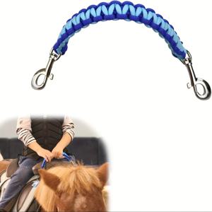 TEMU 1팩 블루 나일론 안장 밸런스 스트랩 (그랩 스트랩 & 스냅 포함) - 승마용 안전 핸들, 모든 라이더에게 적합한 안정 보조 및 좌석 위치 개선, 향상된 제어 및 안전 훈련 도구, 내구성 있는 승마 장비