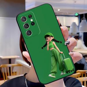 TEMU 휴대폰 케이스 - 삼성 갤럭시 S25 S24 S23 S21 FE S22 플러스 울트라 S25 엣지 블랙 소프트 커버, 패셔너블하고 아름다운 커플 맞춤형 선물 - EB6813