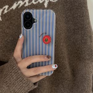 TEMU 아이폰용 휴대폰 케이스 | 이중 레이어 IND | 블루 | 입체 토마토 | 절친 선물 | 투명 화이트 IND | 아이폰 11 12 13 17 프로 맥스용