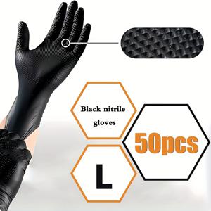 TEMU 30/50개입 두꺼운 8Mil 장갑, 텍스처 장갑, 일회용 니트릴 장갑, 재사용 가능한 장갑, 가정용 청소 장갑, 휴일 선물, 다기능 장갑, 방수
