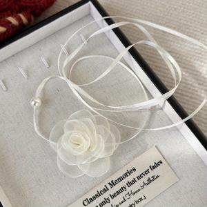 TEMU 테크닉 다용도 레트로 장미 입체 동백꽃 스트리머 헤어밴드 감성 목걸이 팔찌 레트로 머리끈 헤드드레스