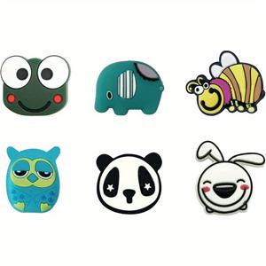 TEMU 테니스 라켓 댐퍼 6개 세트, 테니스 라켓용 충격 흡수기, 귀여운 디자인으로 테니스 애드온으로 특징